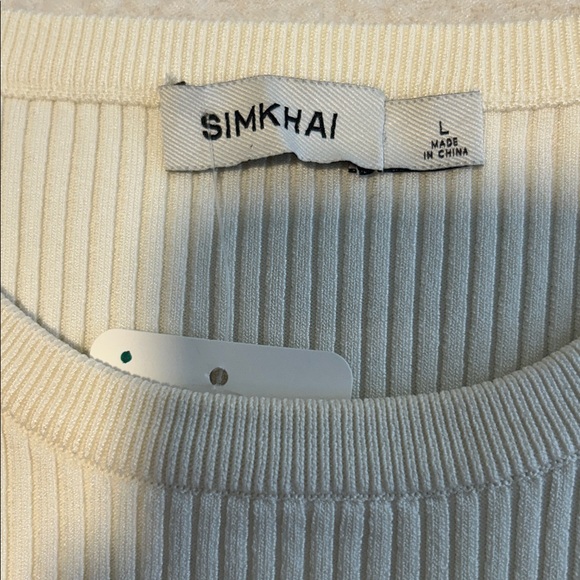 Simkhai Striped Cream and Blue Women's Top - L - Picture 2 of 3
